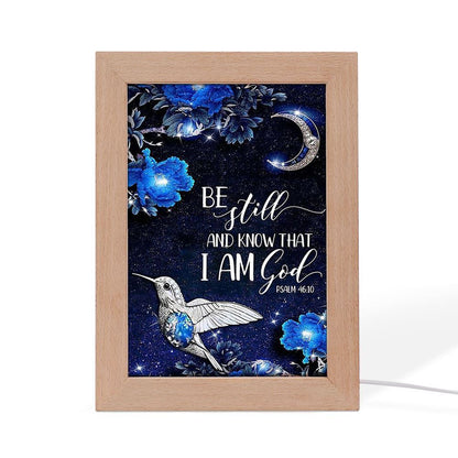 Hummingbird At Night Be Still And Know That I Am God Vertical Frame Lamp, Mother's Day Night Light, Best Mom Ever, Gift For Mom