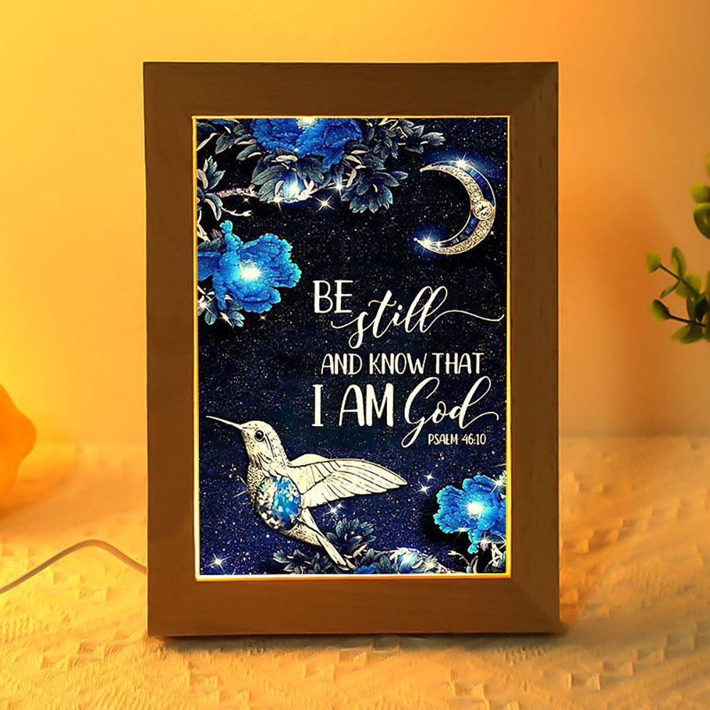 Hummingbird At Night Be Still And Know That I Am God Vertical Frame Lamp, Mother's Day Night Light, Best Mom Ever, Gift For Mom