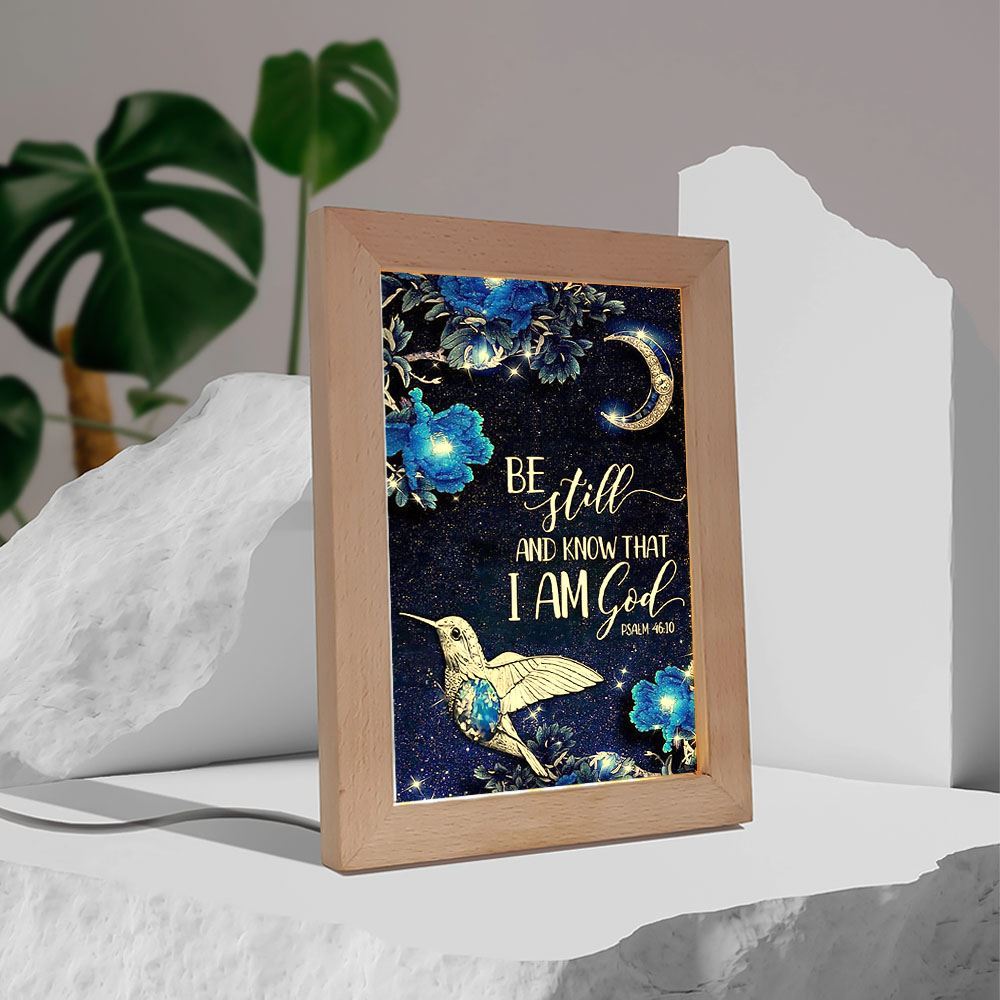 Hummingbird At Night Be Still And Know That I Am God Vertical Frame Lamp, Mother's Day Night Light, Best Mom Ever, Gift For Mom