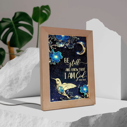Hummingbird At Night Be Still And Know That I Am God Vertical Frame Lamp, Mother's Day Night Light, Best Mom Ever, Gift For Mom