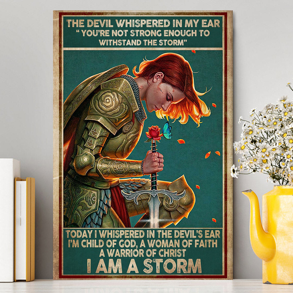 I Am A Storm Women Warrior Canvas Wall Art - Christian Wall Canvas - Religious Canvas Prints