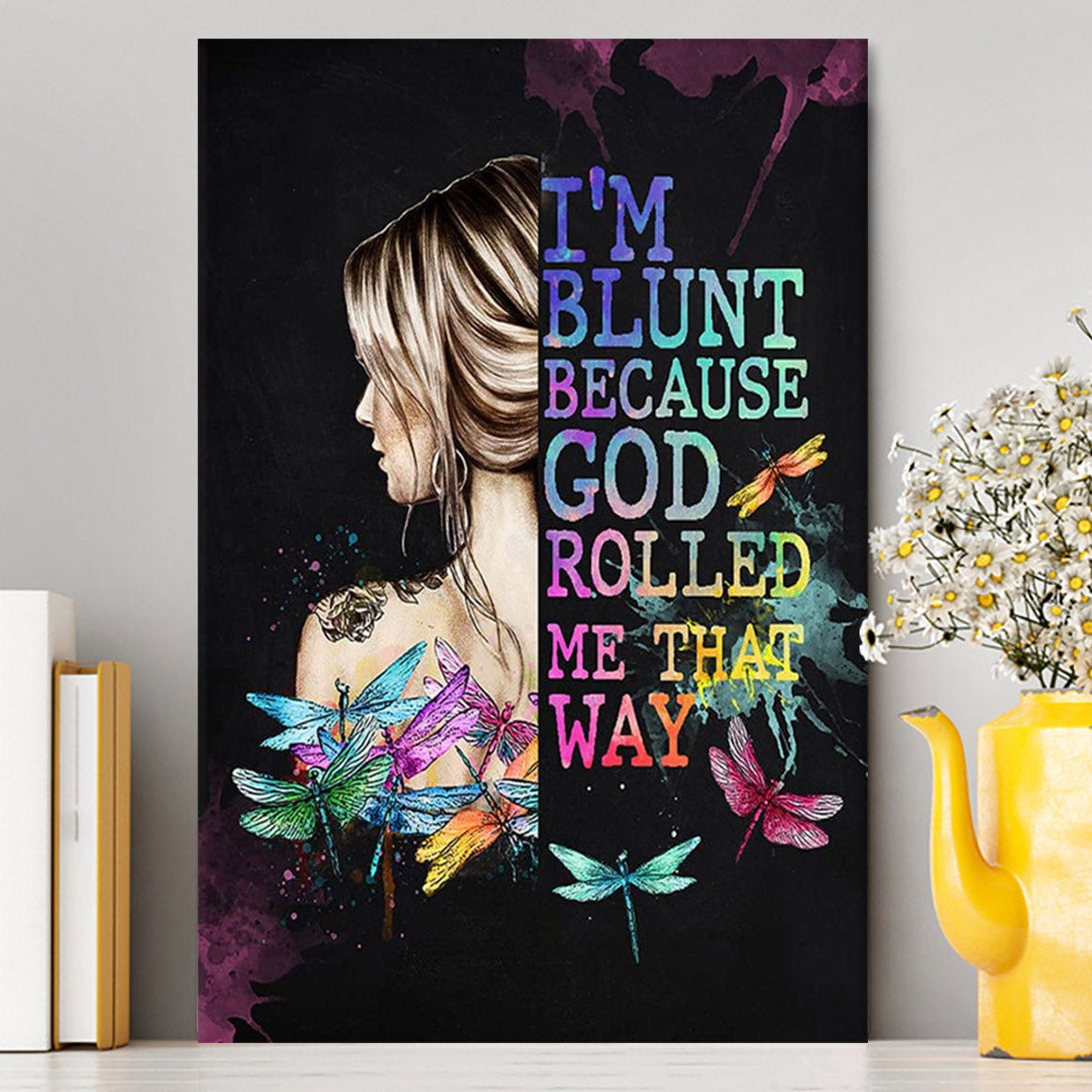 I Am Blunt Canvas Wall Art Decor - Bohemian Wall Art - Hippie Room Decor - Trippy Wall Decor