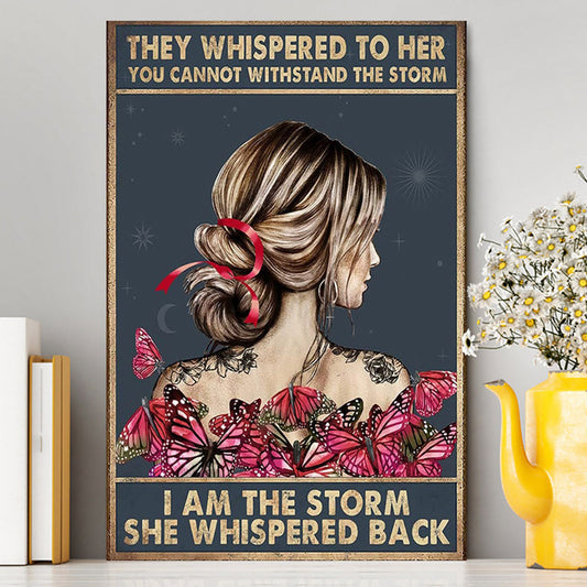 I Am The Storm Wall Art Canvas - Encouragement Gifts For Women