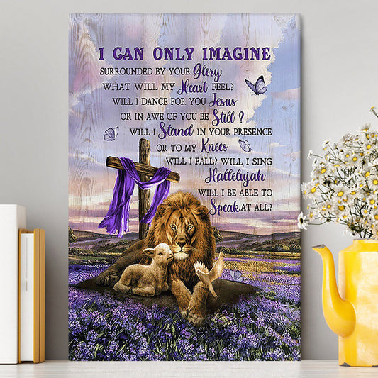 I Can Only Imagine Lavender Field Wooden Cross Canvas - Christian Wall Art - Religious Home Decor