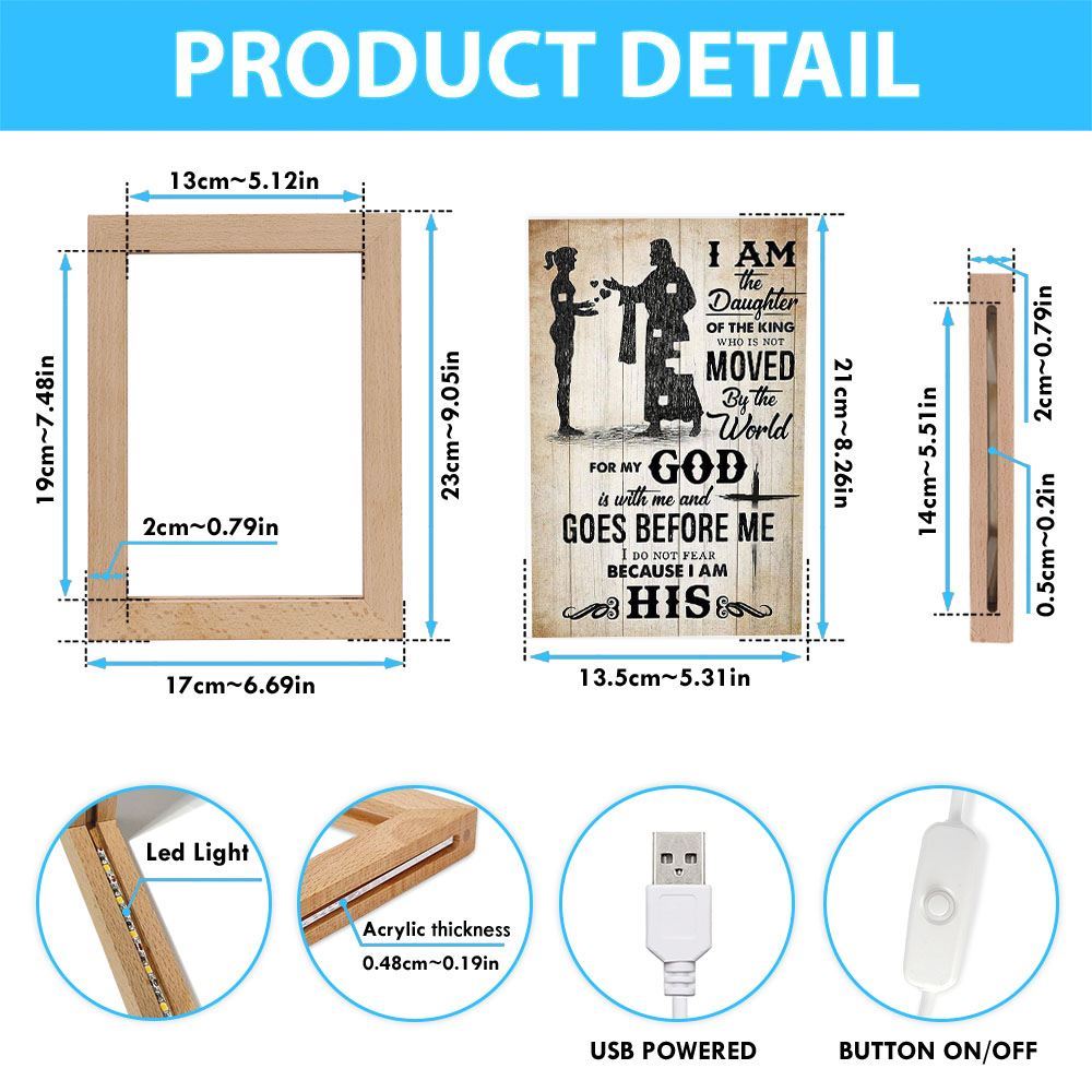 I Am A Daughter Of The King Jesus Lovers Frame Lamp, Mother's Day Night Light, Best Mom Ever, Gift For Mom