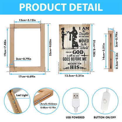 I Am A Daughter Of The King Jesus Lovers Frame Lamp, Mother's Day Night Light, Best Mom Ever, Gift For Mom