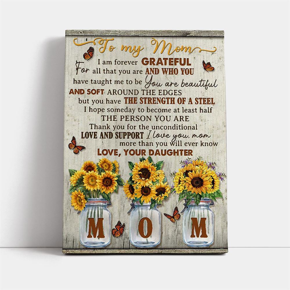 I Am Forever Grateful Mother's Day Canvas, Mother's Day Canvas Art, Gift For Mom, Birthday Gift, Mother's Day Wall Art