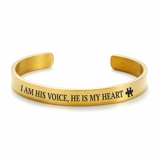 I Am His Voice, He Is my Heart External Personalized Cuff Bracelet, Christian Bracelet For Women, Bible Verse Bracelet, Christian Jewelry