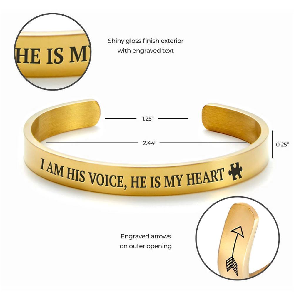 I Am His Voice, He Is my Heart External Personalized Cuff Bracelet, Christian Bracelet For Women, Bible Verse Bracelet, Christian Jewelry