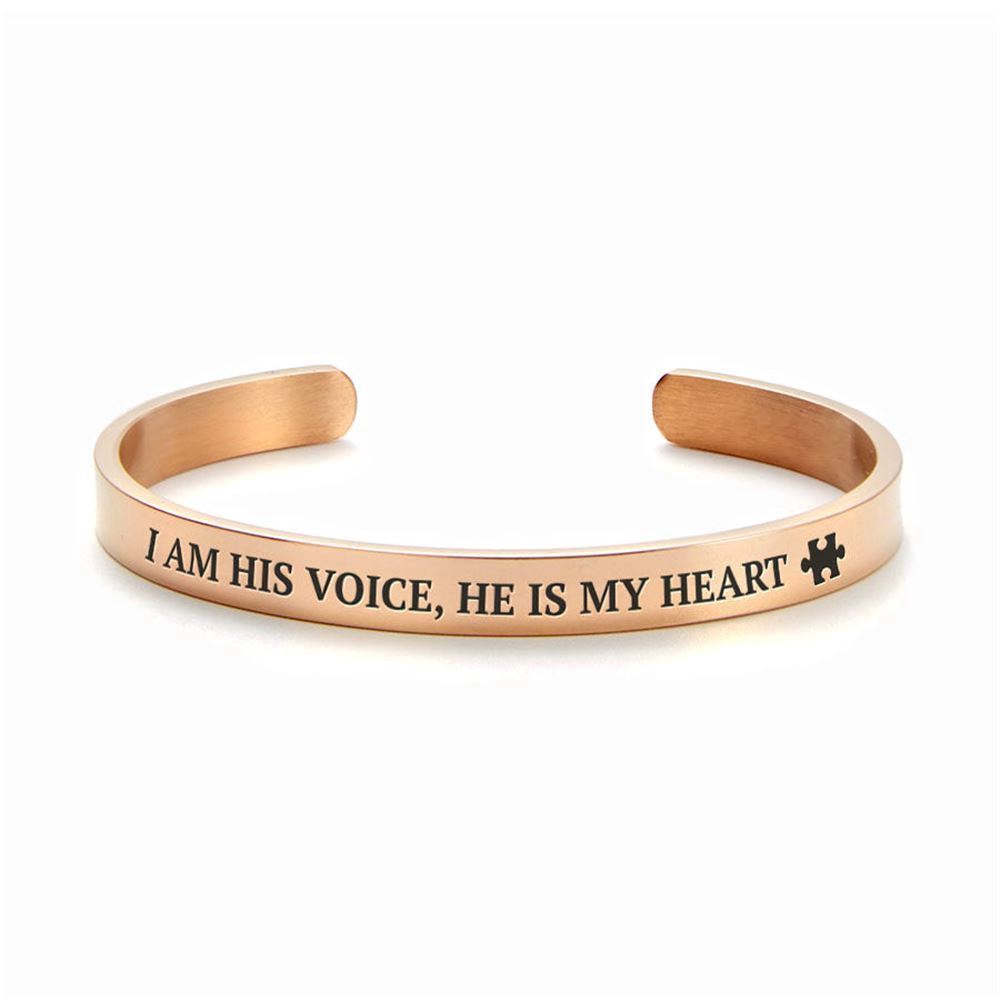 I Am His Voice, He Is my Heart External Personalized Cuff Bracelet, Christian Bracelet For Women, Bible Verse Bracelet, Christian Jewelry
