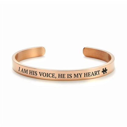 I Am His Voice, He Is my Heart External Personalized Cuff Bracelet, Christian Bracelet For Women, Bible Verse Bracelet, Christian Jewelry