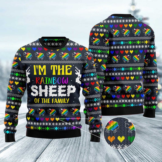I Am The Rainbow Sheep Of Family Ugly Christmas Sweater, Funny Xmas Sweater, Sweater Xmas