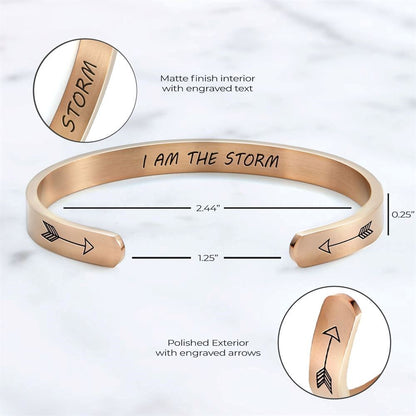 I Am The Storm Personalized Cuff Bracelet, Christian Bracelet For Women, Bible Verse Bracelet, Christian Jewelry