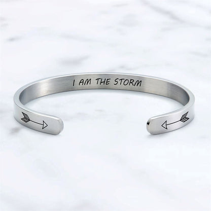 I Am The Storm Personalized Cuff Bracelet, Christian Bracelet For Women, Bible Verse Bracelet, Christian Jewelry