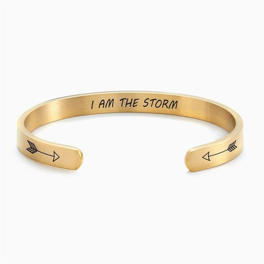 I Am The Storm Personalized Cuff Bracelet, Christian Bracelet For Women, Bible Verse Bracelet, Christian Jewelry