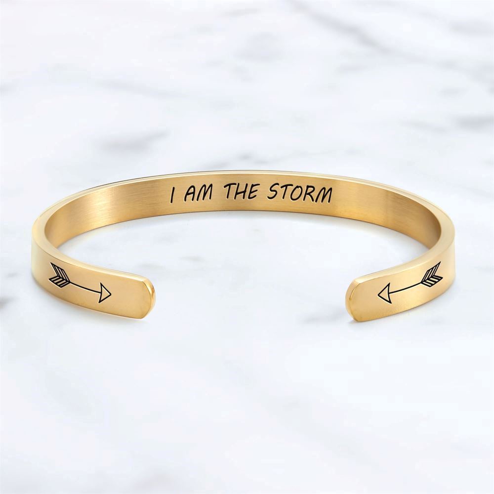 I Am The Storm Personalized Cuff Bracelet, Christian Bracelet For Women, Bible Verse Bracelet, Christian Jewelry