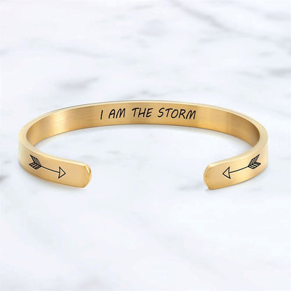 I Am The Storm Personalized Cuff Bracelet, Christian Bracelet For Women, Bible Verse Bracelet, Christian Jewelry