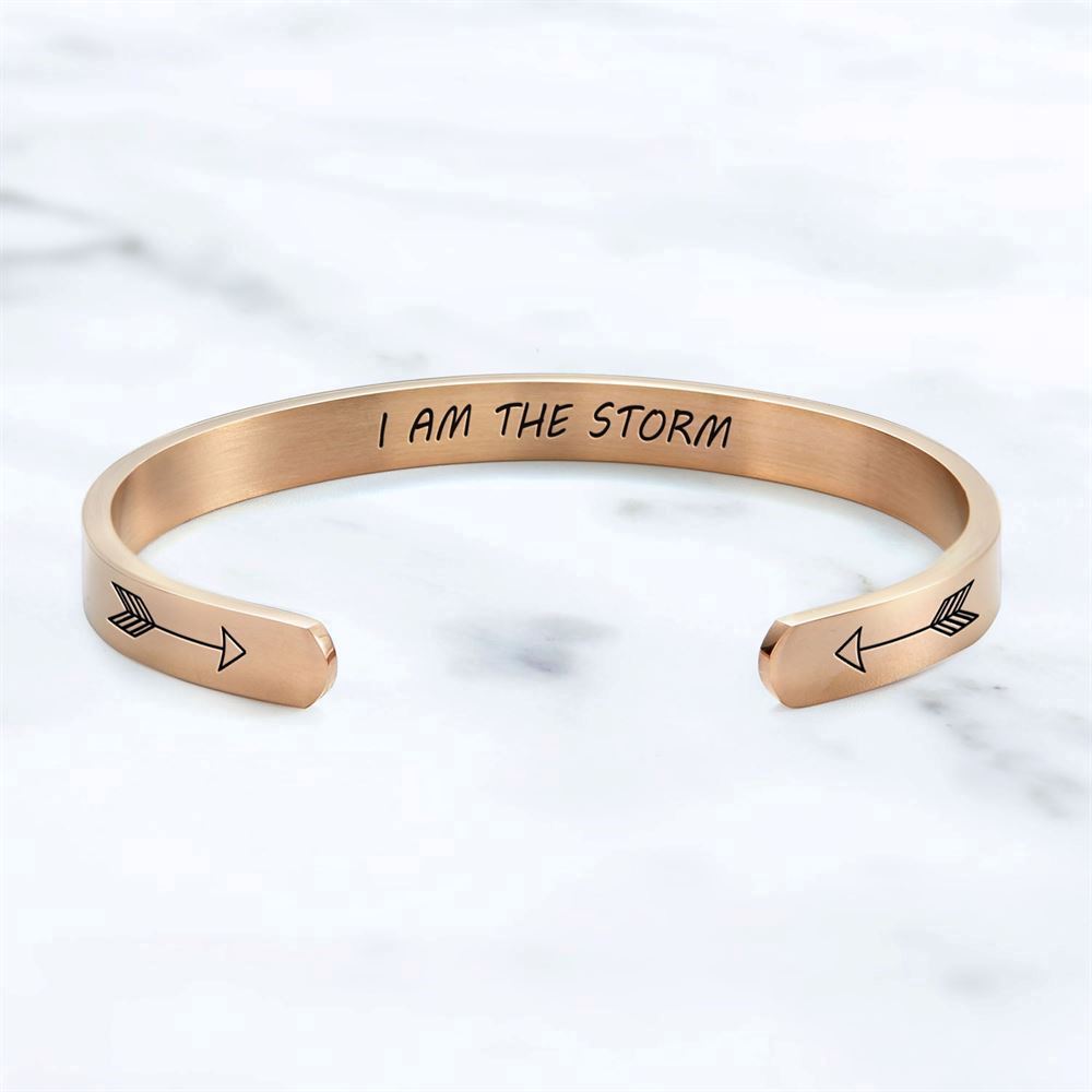 I Am The Storm Personalized Cuff Bracelet, Christian Bracelet For Women, Bible Verse Bracelet, Christian Jewelry