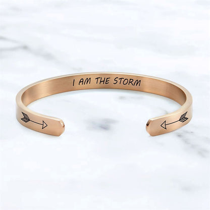 I Am The Storm Personalized Cuff Bracelet, Christian Bracelet For Women, Bible Verse Bracelet, Christian Jewelry