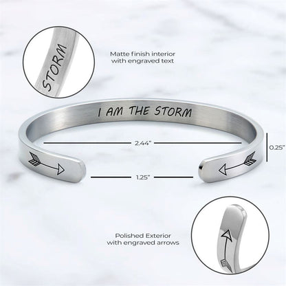 I Am The Storm Personalized Cuff Bracelet, Christian Bracelet For Women, Bible Verse Bracelet, Christian Jewelry