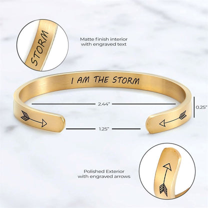 I Am The Storm Personalized Cuff Bracelet, Christian Bracelet For Women, Bible Verse Bracelet, Christian Jewelry