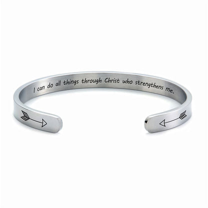 I Can Do All Things Through Christ Personalized Cuff Bracelet, Christian Bracelet For Women, Bible Verse Bracelet, Christian Jewelry