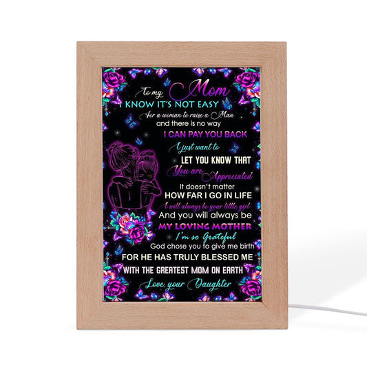 I Can Pay You Back Frame Lamp, Mother's Day Night Light, Best Mom Ever, Gift For Mom