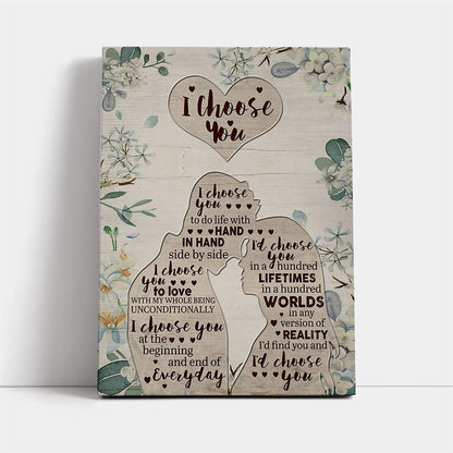 I Choose You Canvas, Mother's Day Canvas Art, Gift For Mom, Birthday Gift, Mother's Day Wall Art