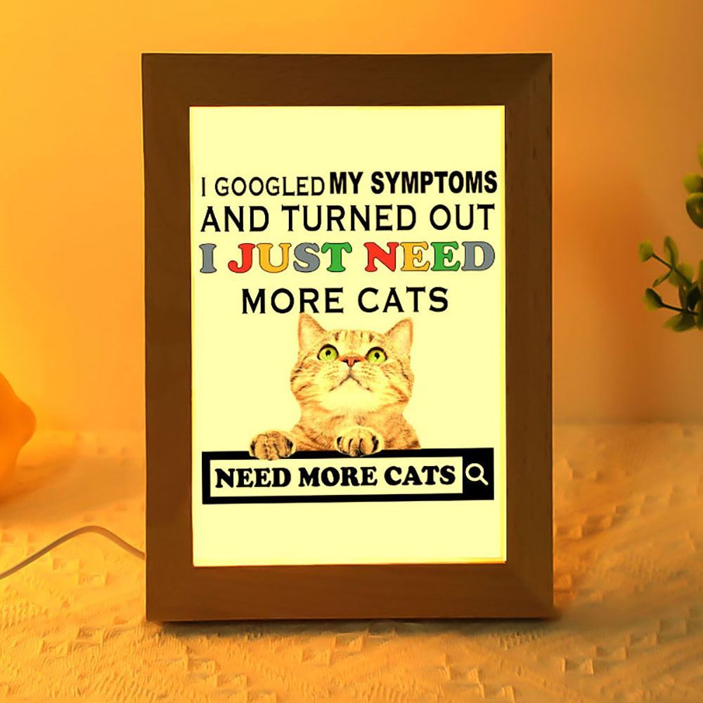 I Just Need More Cats Frame Lamp, Mother's Day Night Light, Best Mom Ever, Gift For Mom