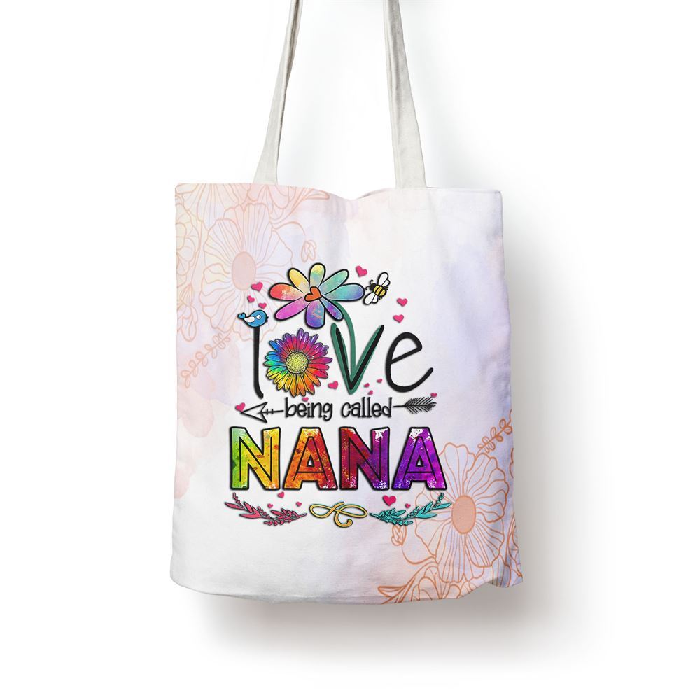 I Love Being Called Nana Daisy Flower Cute Mothers Day Tote Bag, Women Tote Bag, Canvas Tote Bag, Printed Tote Bag