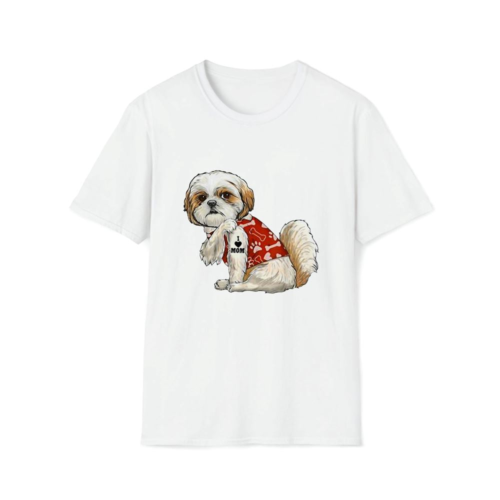 I Love Mom Tattoo Shih Tzu Mom Funny Mother's Day Gift Premium T Shirt, Mother's Day Premium T Shirt, Mother's Day Gift, Mom Shirt