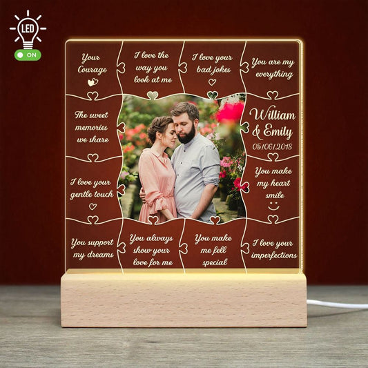 I Love The Way You Look At Me, Custom Couple Photo Led Light, Gift For Couple, Mother's Day Night Lights For Bedroom