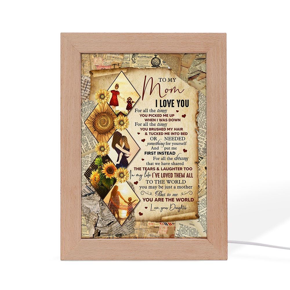I Love You For All The Times Daughter To Mom Frame Lamp, Mother's Day Night Light, Best Mom Ever, Gift For Mom