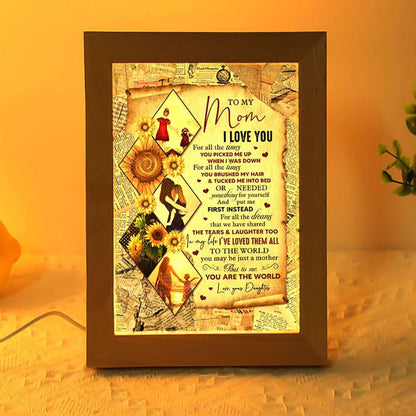I Love You For All The Times Daughter To Mom Frame Lamp, Mother's Day Night Light, Best Mom Ever, Gift For Mom