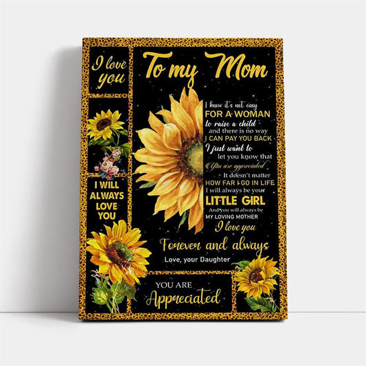 I Love You Forever And Always Canvas, Mother's Day Canvas Art, Gift For Mom, Birthday Gift, Mother's Day Wall Art