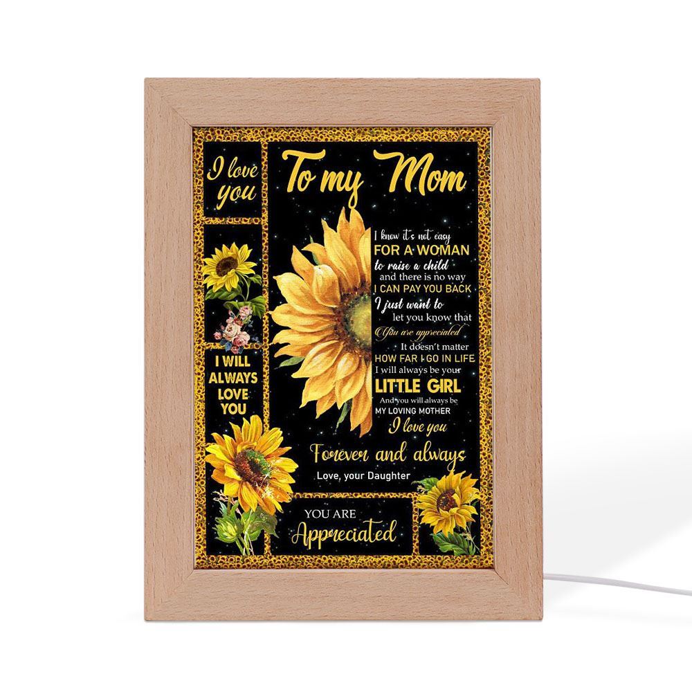 I Love You Forever And Always Frame Lamp, Mother's Day Night Light, Best Mom Ever, Gift For Mom