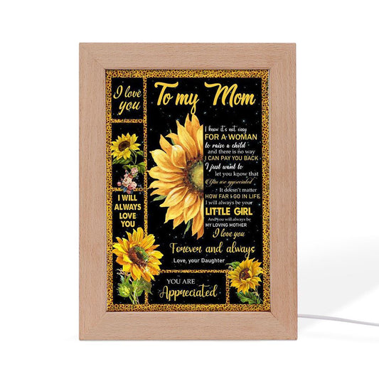 I Love You Forever And Always Frame Lamp, Mother's Day Night Light, Best Mom Ever, Gift For Mom