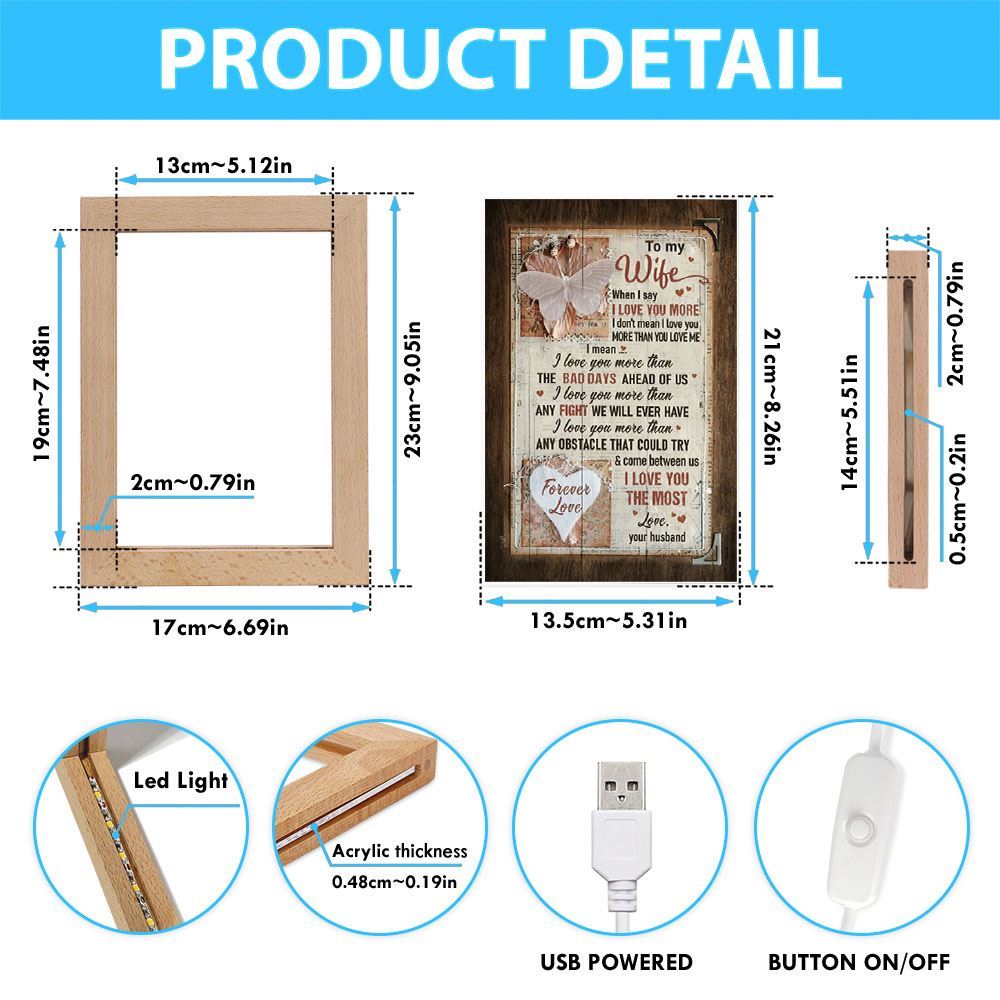 I Love You The Most Frame Lamp, Mother's Day Night Light, Best Mom Ever, Gift For Mom