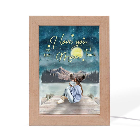 I Love You To The Moon And Back Frame Lamp, Mother's Day Night Light, Best Mom Ever, Gift For Mom