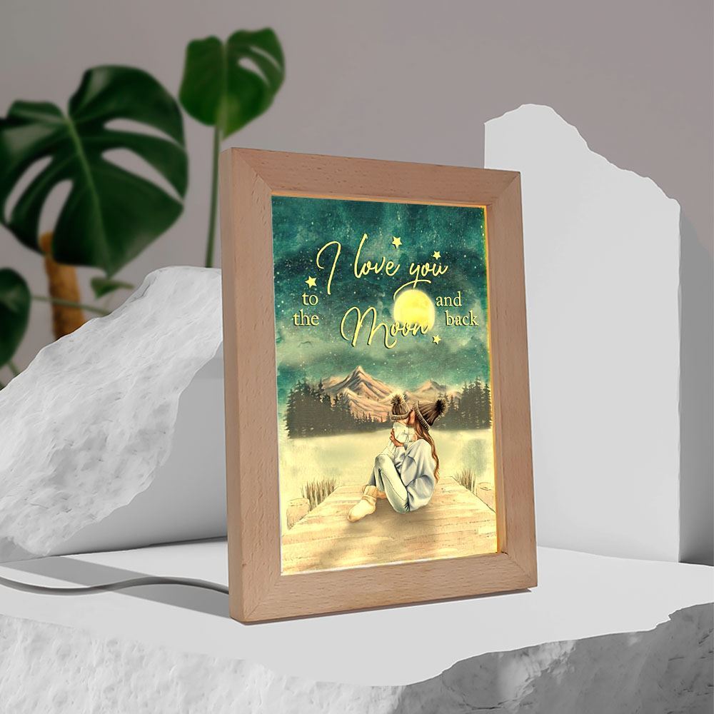 I Love You To The Moon And Back Frame Lamp, Mother's Day Night Light, Best Mom Ever, Gift For Mom