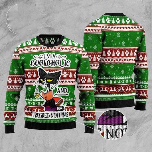 I'M A Bookaholic Ugly Christmas Sweater, Funny Xmas Sweater, Sweater Xmas
