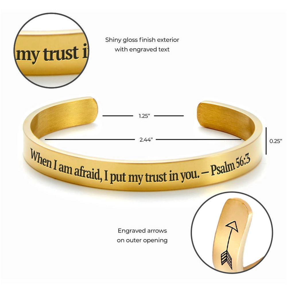 I Put My Trust In You Personalized Cuff Bracelet, Christian Bracelet For Women, Bible Verse Bracelet, Christian Jewelry