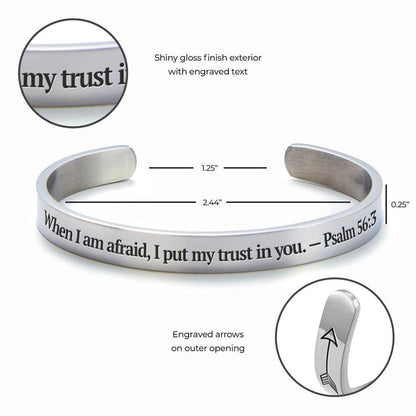 I Put My Trust In You Personalized Cuff Bracelet, Christian Bracelet For Women, Bible Verse Bracelet, Christian Jewelry