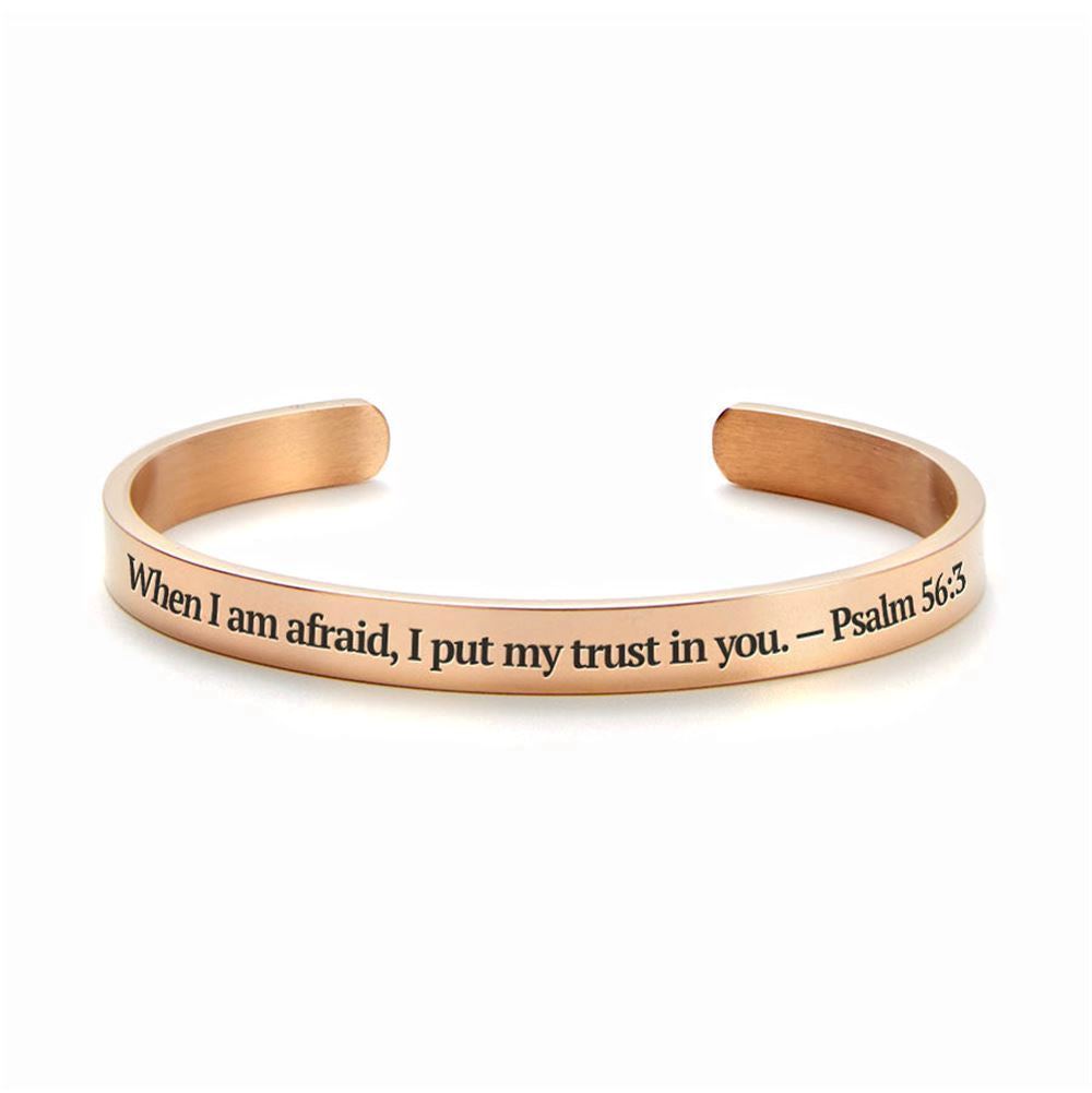 I Put My Trust In You Personalized Cuff Bracelet, Christian Bracelet For Women, Bible Verse Bracelet, Christian Jewelry