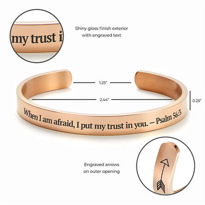 I Put My Trust In You Personalized Cuff Bracelet, Christian Bracelet For Women, Bible Verse Bracelet, Christian Jewelry