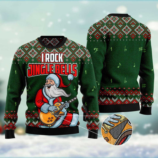 I Rock Jingle Bells Ugly Christmas Sweater, Funny Xmas Sweater, Sweater Xmas