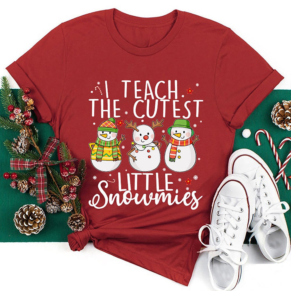 I Teach The Cutest Little Snowmies T Shirt, Merry T Shirt, Unisex Christmas Shirts
