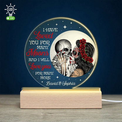 I Will Love You For Many More, Personalized Couple 3D Led Light Wooden Base, Mother's Day Led Light, Mom Gift