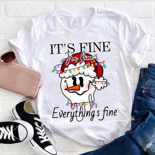 I'm Fine Everything Is Fine T Shirt, Merry T Shirt, Unisex Christmas Shirts