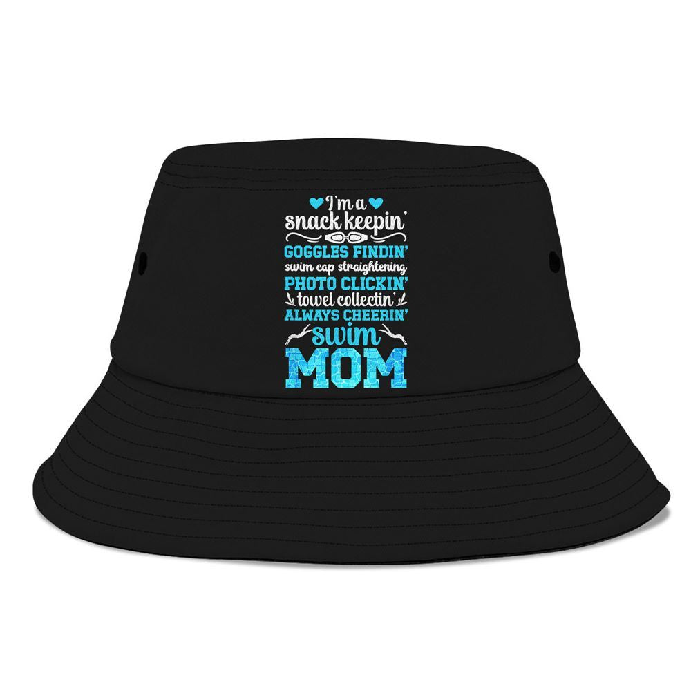 Im A Swim Mom Of A Swimmer Mom Swimming Mother Swim Mama Bucket Hat, Mother's Day Bucker Hat, Mother's Day Gift, Women's Sun Hats